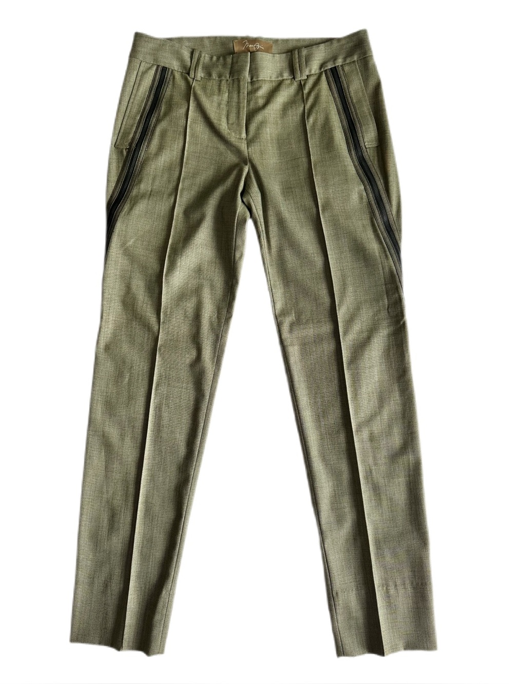 BCBGMAXAZRIA Max Azria Wool Blend Zip Dress Pants Olive Size 8
